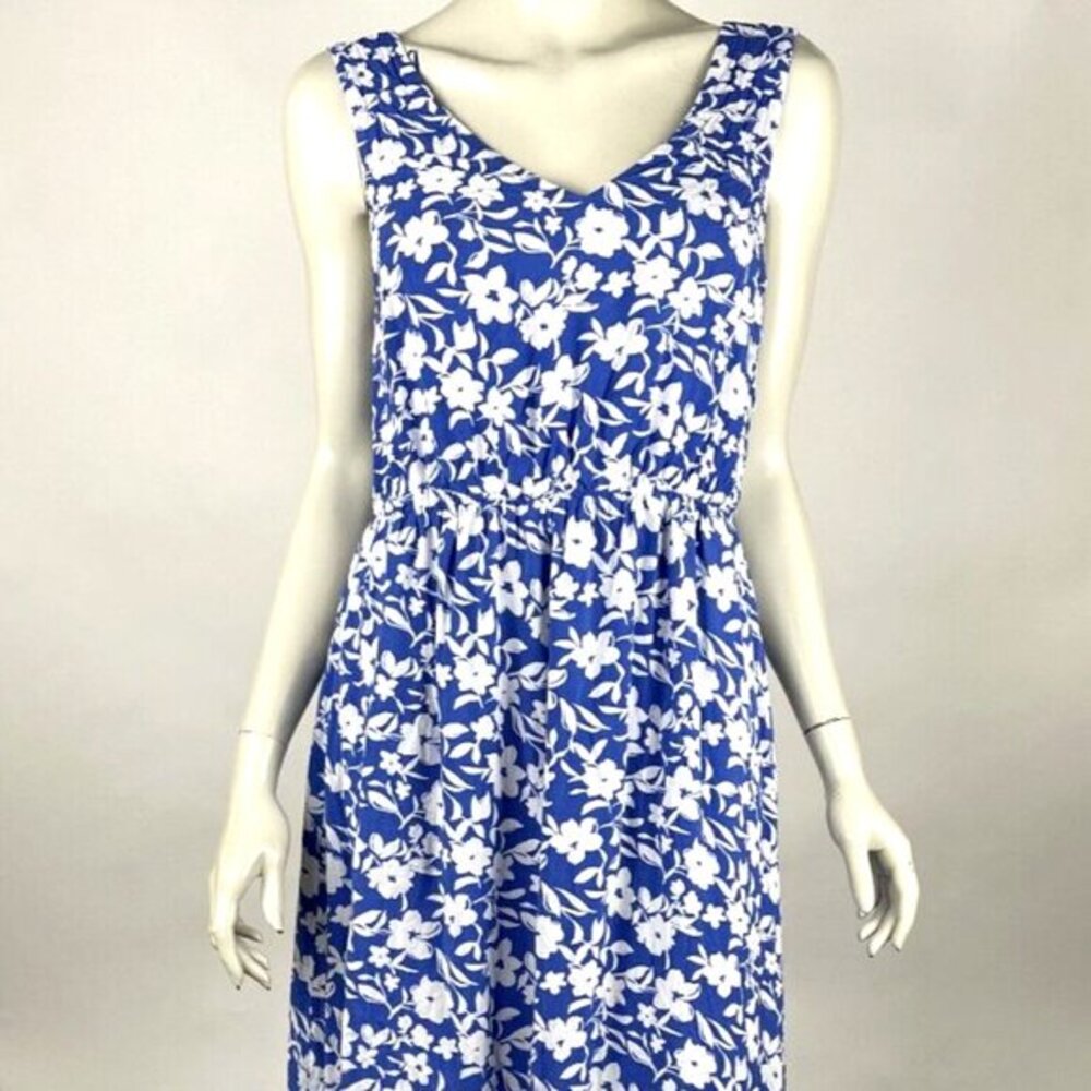 Draper James Floral Maxi Dress Women 12 Sleeveless Zip Closure Lined V-neck